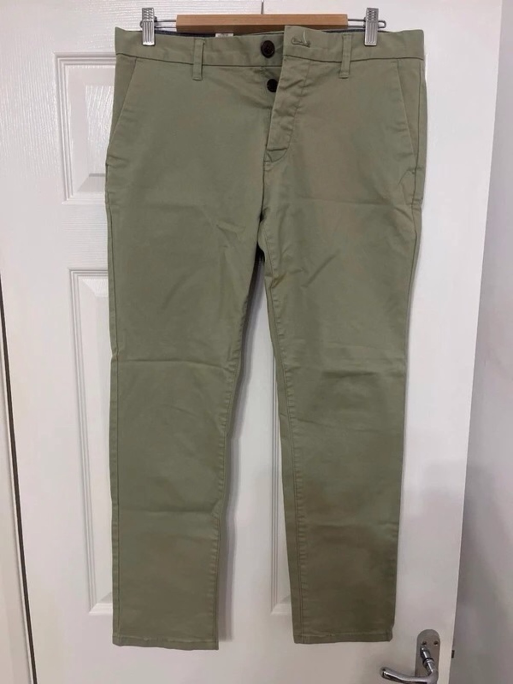Men's Olive Green Straight Chino Pants